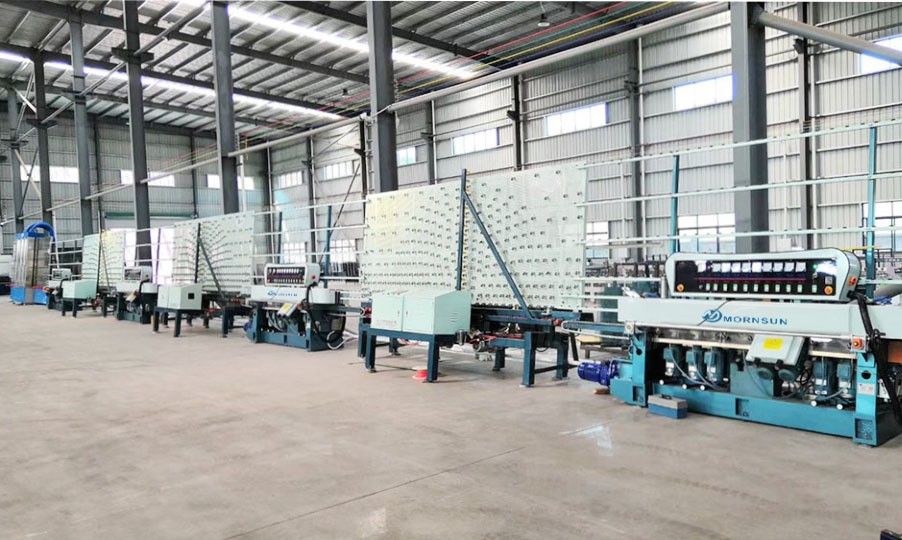 verticle glass edging line with turning table